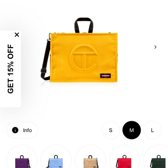 Telfar Eastpak Yellow Medium Shopper bag - Picture 3 of 3